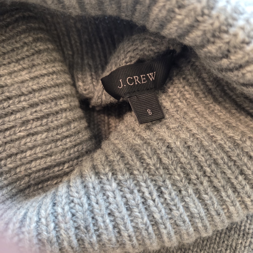 J. Crew Wool Cashmere Blend Turtleneck Sweater Heather Gray, Size Small - Picture 2 of 13